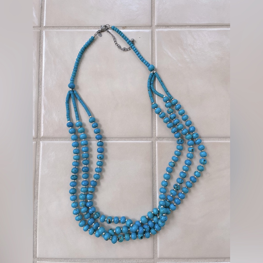 Chicos - Lagoon blue beaded Necklace